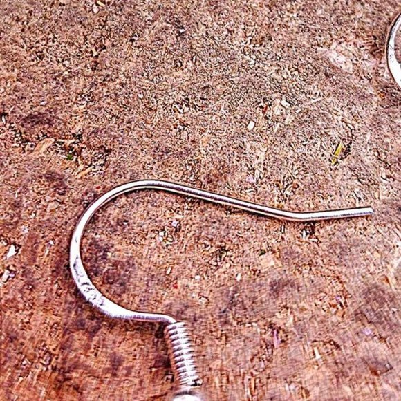 Beautiful Nature Turquoise Raw Stone Sterling S925 Dangle Earring - Picture 7 of 10